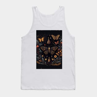 Cottagecore Art with Moths and Butterflies Tank Top